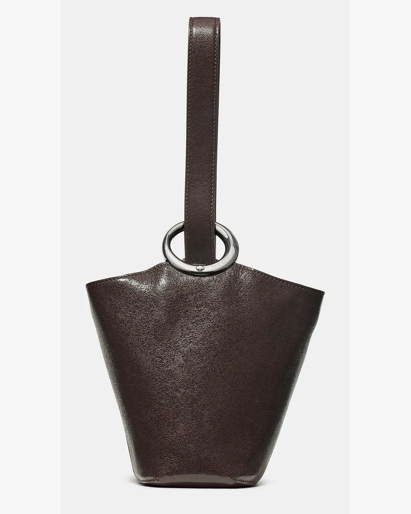 Kate Spade Kate Spade Halo Glazed Mini-Beuteltasche Aus Leder für Frauen in Dunkle Schokolade | Leder Dunkle
