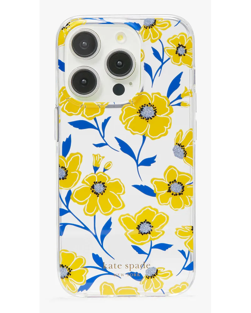 Kate Spade Sunshine Floral Hülle für iPhone 15 Pro Clear