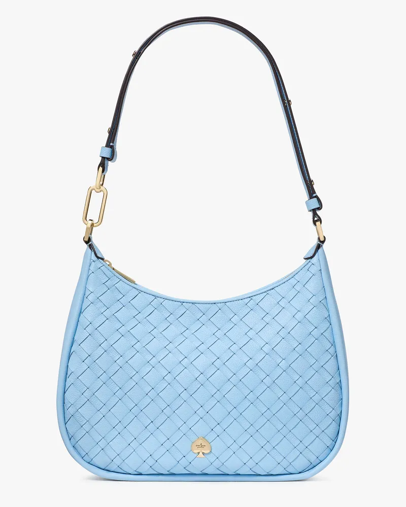 Kate Spade Kayla Woven Schultertasche Aus Leder, Groß Blue