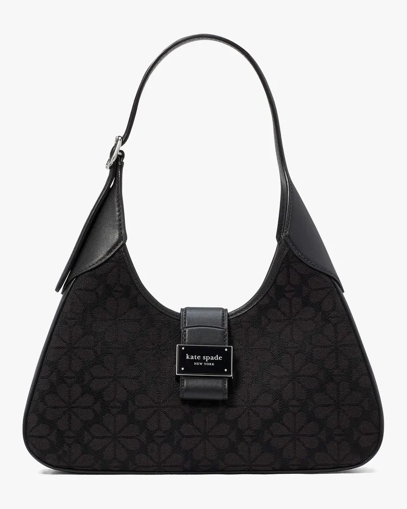 Kate Spade Nouveau Schultertasche Aus Jacquard Mit Pikblumenmuster, Klein Black