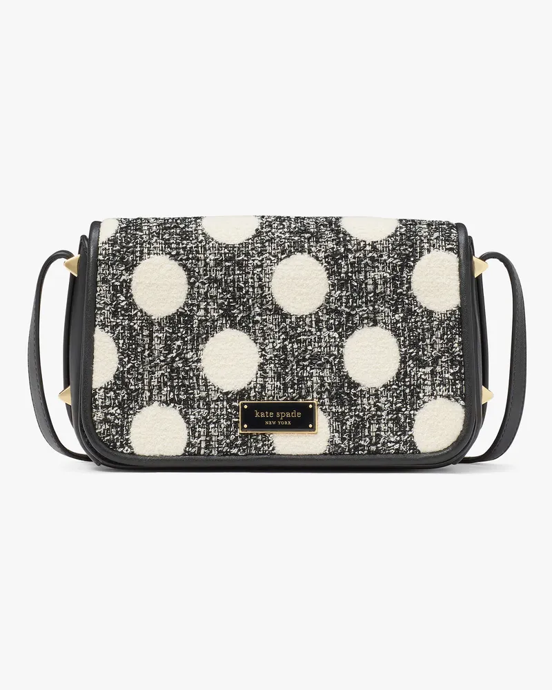 Kate Spade Liv Dot Tweed Kleine Umhängetasche Mit Umschlag Black