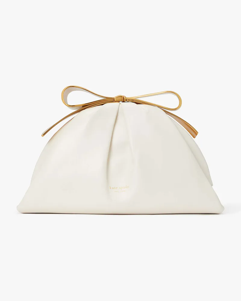 Kate Spade Bridal Bow Frame Clutch Creme