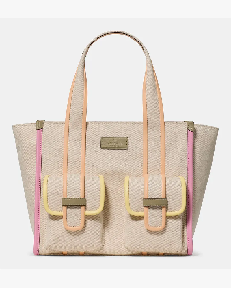 Kate Spade Kate Spade Kip Cargo Kleine Tote Bag für Frauen in Regenbogen Mehrfarbig | Leinen Regenbogen