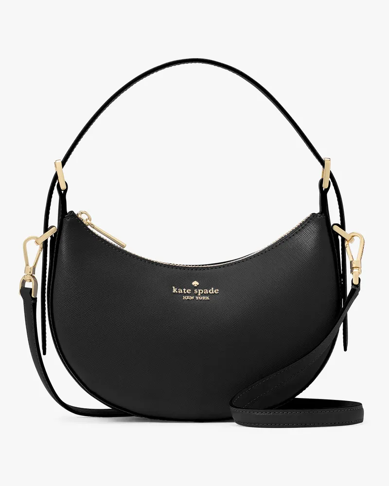 Kate Spade Madison Crescent Schultertasche Aus Saffianleder Black