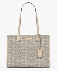 Kate Spade Tote Bag zum Einkaufen aus beschichtetem Canvas mit Pikblumenmuster, groß Neutral