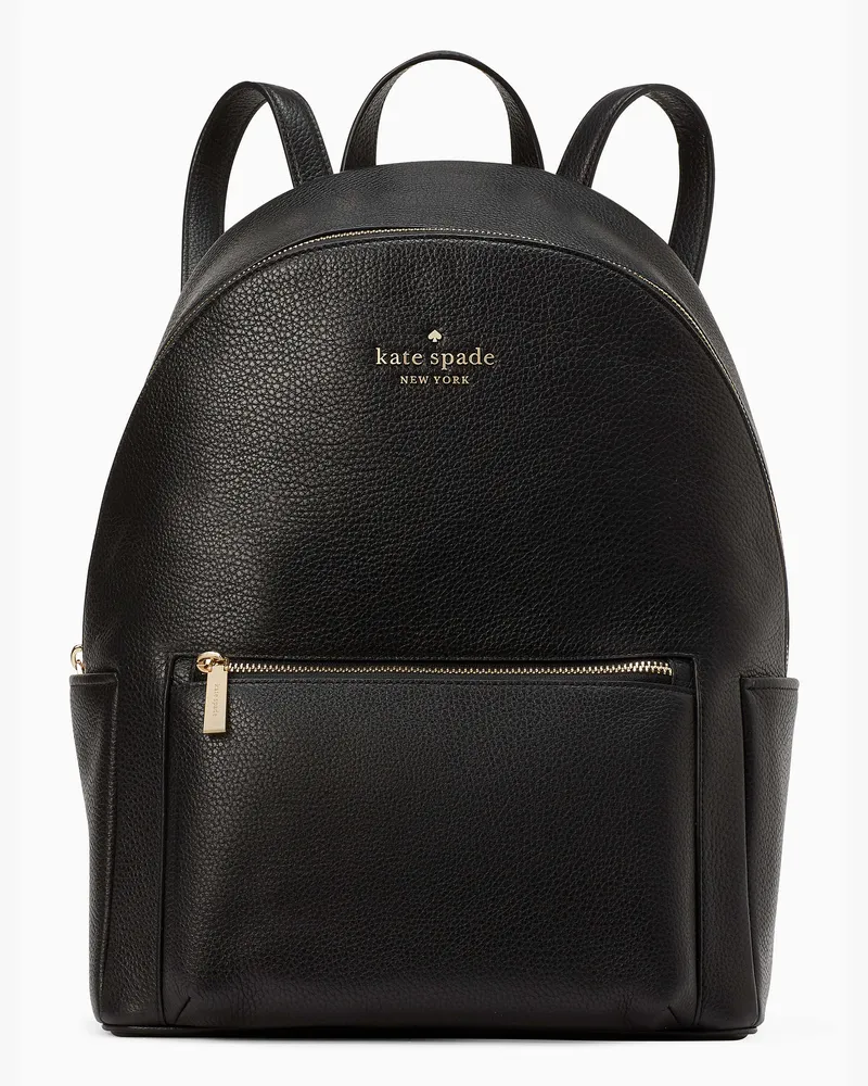 Kate Spade Leila Rucksack Aus Genarbtem Leder, Gewölbt, Groß Black