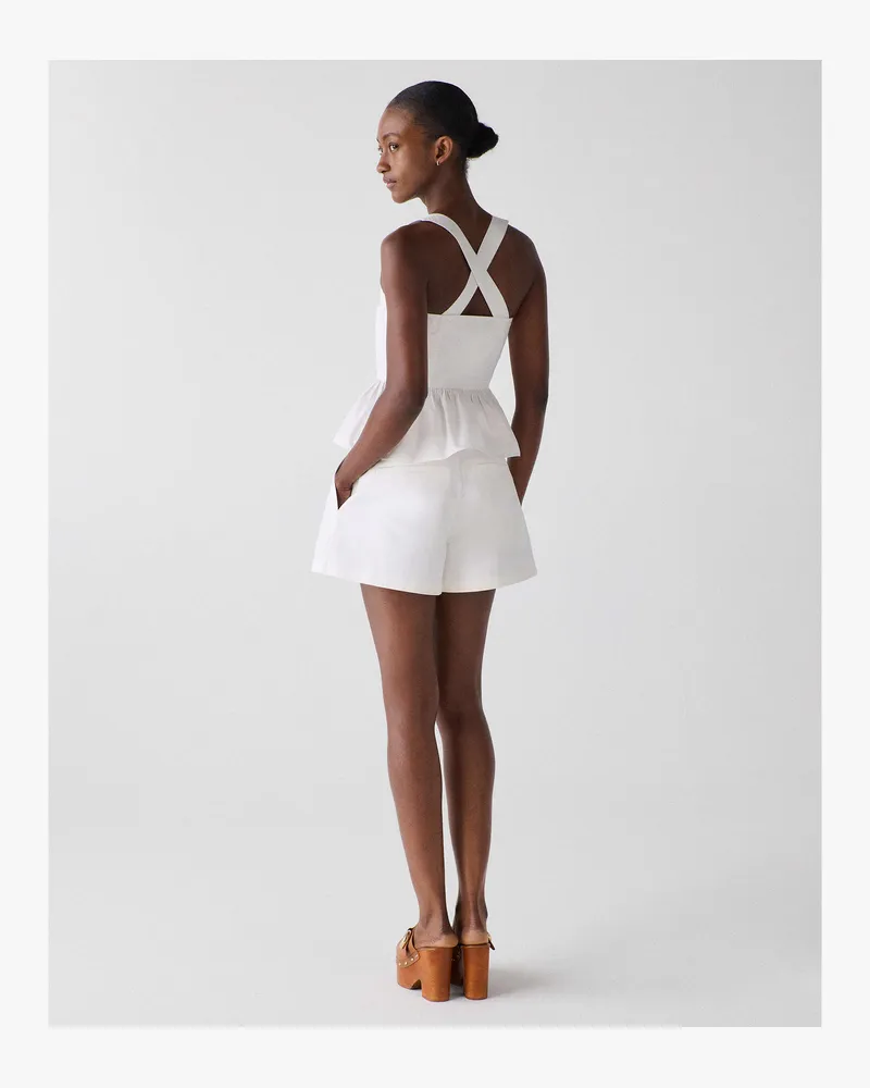 Kate Spade Kate Spade Plissierte Shorts Mit Gürtel für Frauen in Frisches Weiß, Größe Baumwolle Frisches