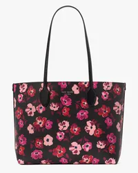 Kate Spade Bleecker Tote Bag mit herbstlichem Mohnblumenmuster, groß Black