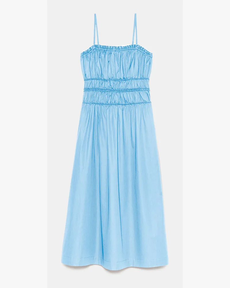 Kate Spade Kate Spade Midi-Kleid Mit Raffung Und Trägerloser Passform für Frauen in Reines Poolblau, Größe Baumwolle Reines