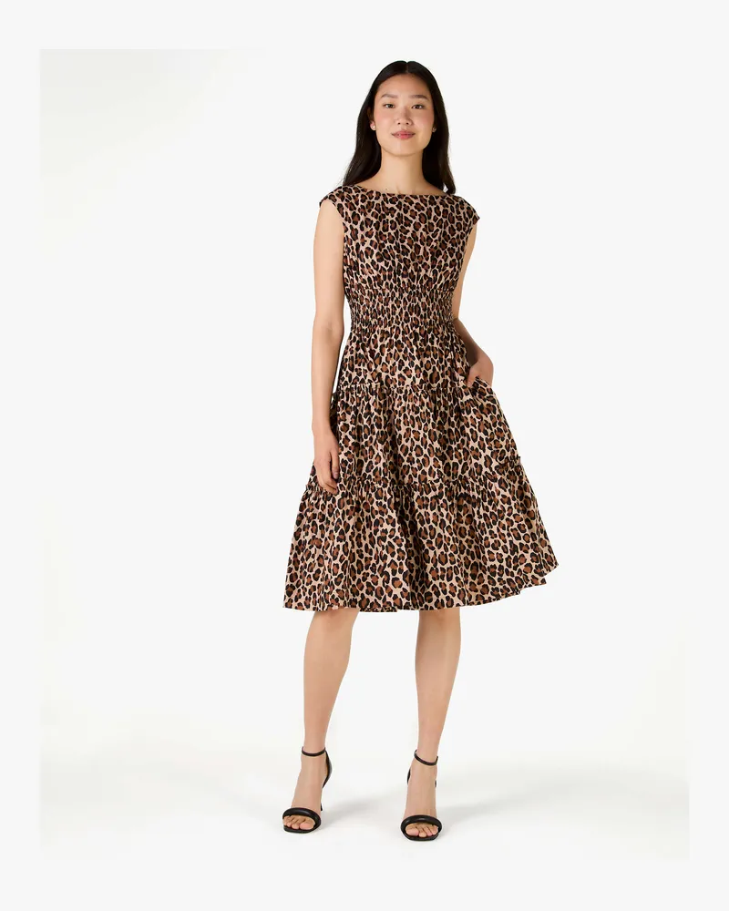 Kate Spade Spotted Leopard Blaire Midikleid Toasted