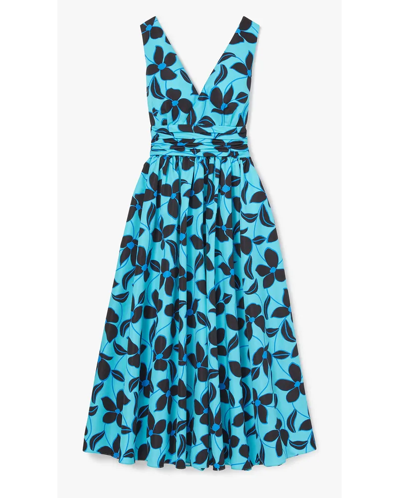 Kate Spade Floral Vines Kleid mit V-Ausschnitt Riviera