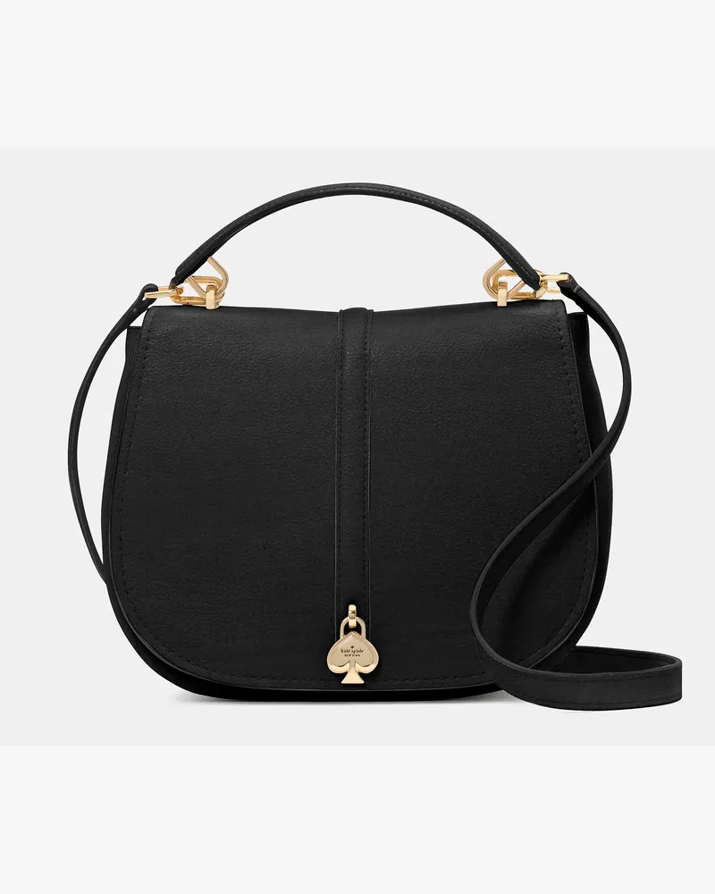 Kate Spade Kate Spade Kayla Satteltasche Aus Genarbtem Leder für Frauen in Schwarz | Leder Schwarz