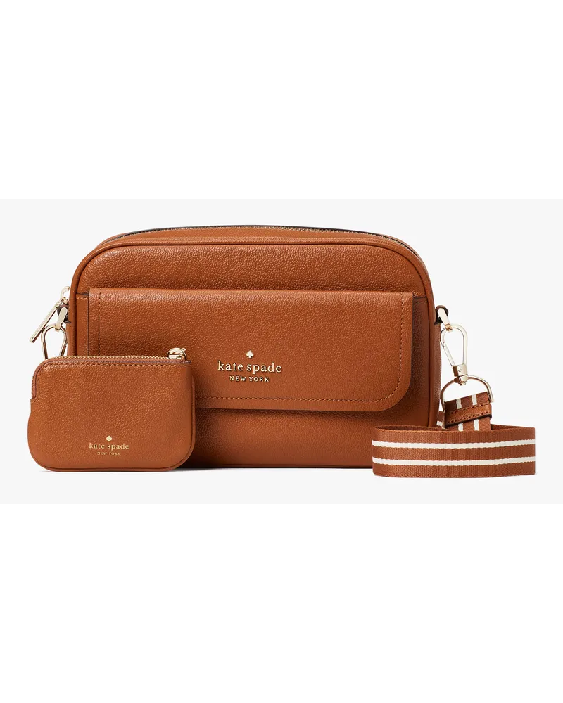 Kate Spade Rosie Kameratasche aus genarbtem Leder mit Umschlag Warm