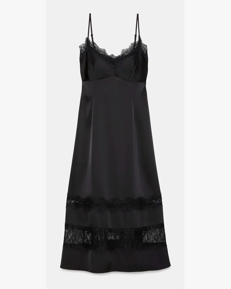 Kate Spade Kate Spade Satin-Nachthemd Mit Spitzenbesatz für Frauen in Schwarz, Größe Satin Schwarz
