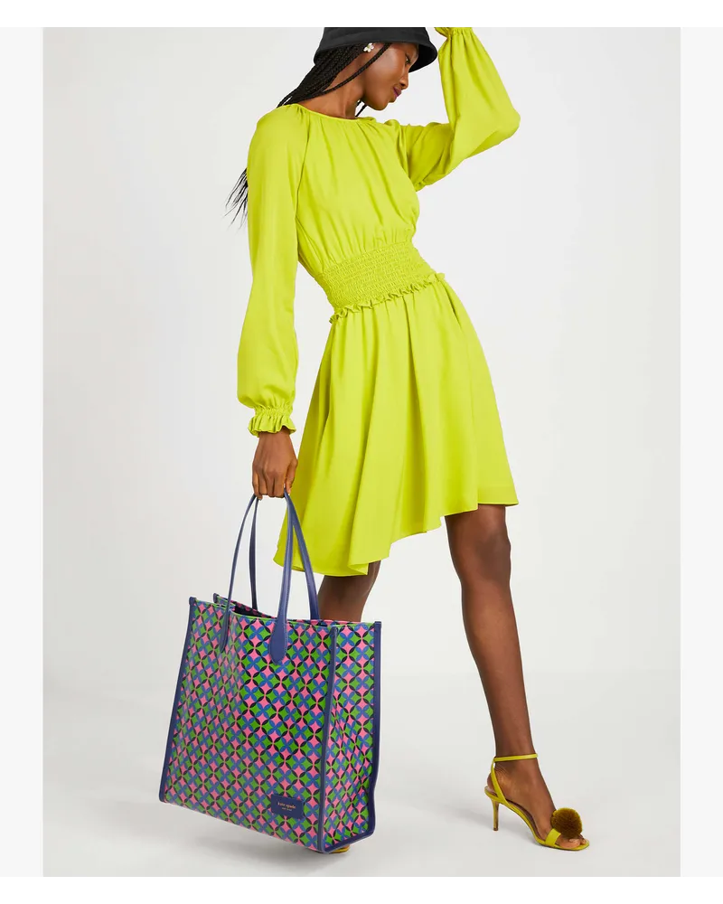 Kate Spade Kleid aus Seiden-georgette, Gesmokt Lime