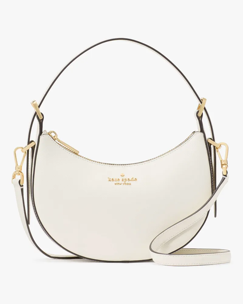 Kate Spade Madison Crescent Schultertasche Aus Saffianleder Meringue