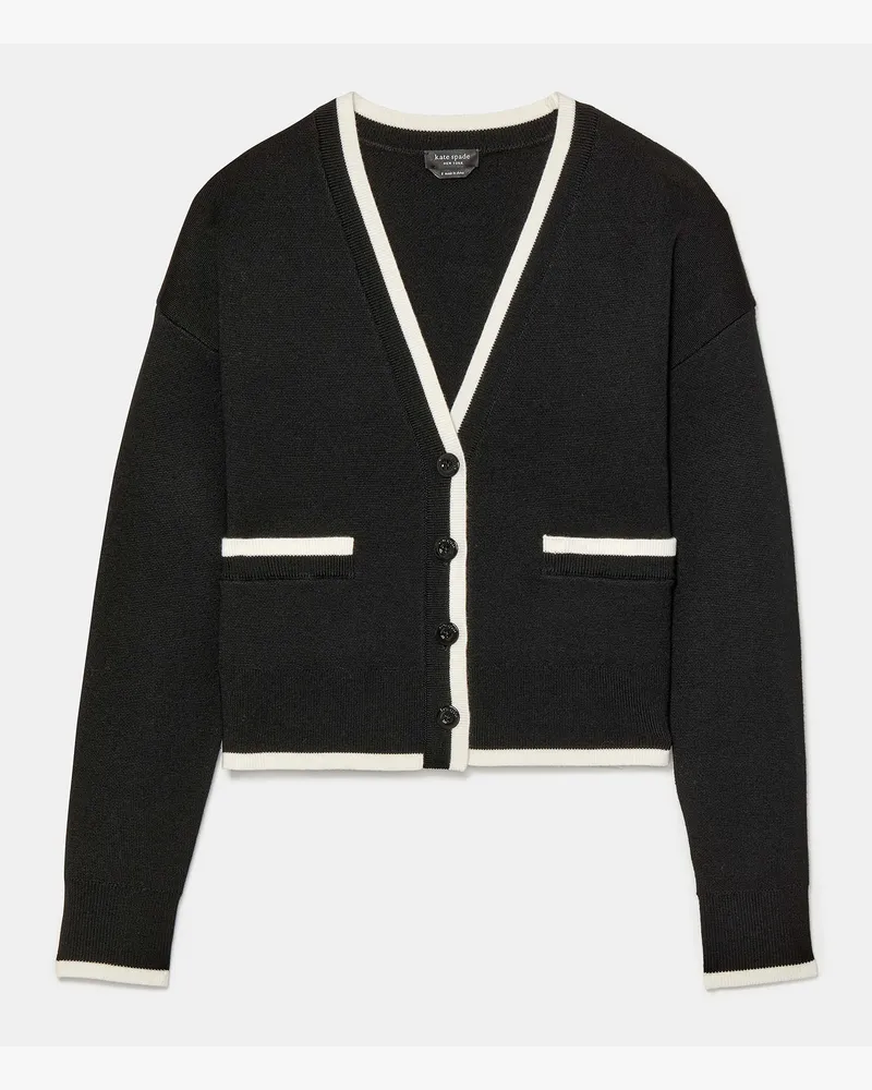 Kate Spade Cardigan Mit V-Ausschnitt Und Einfassung Black