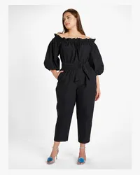 Kate Spade Jumpsuit aus Taft, Schulterfrei Black