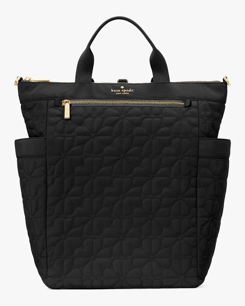 Kate Spade Spade Flower Rucksack Aus Nylon Mit Steppmuster, Wandelbar Black