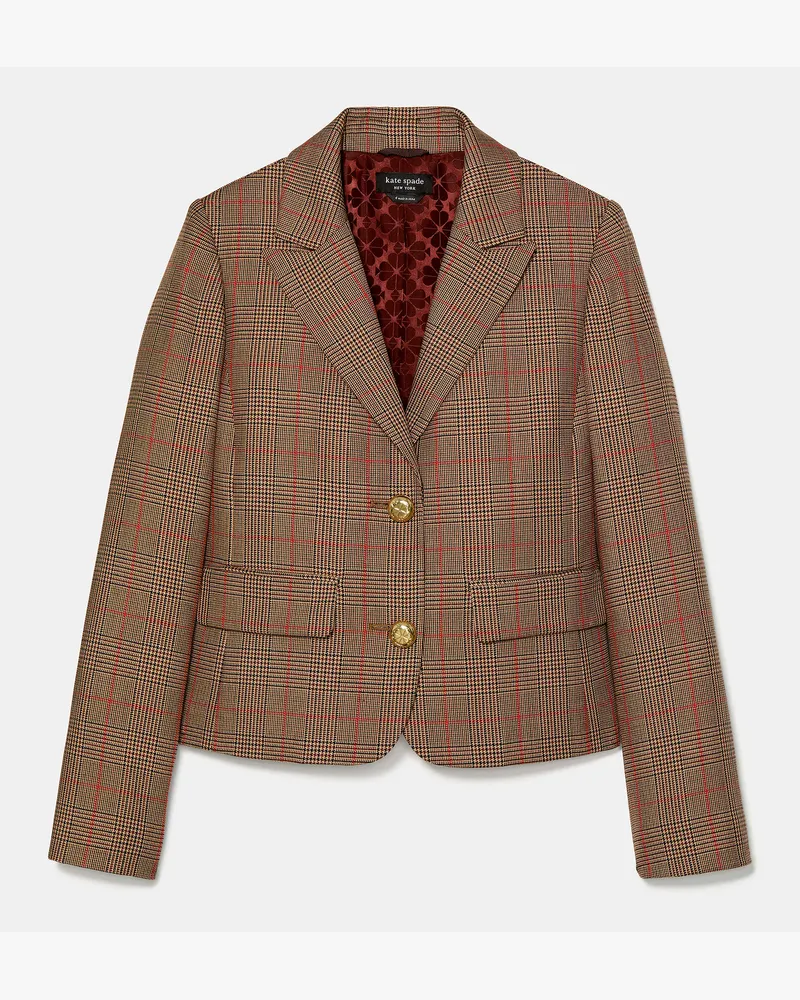 Kate Spade School Girl Blazer, Kariert Burnt