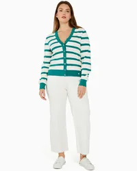 Kate Spade Scalloped Cardigan, Gestreift Cream