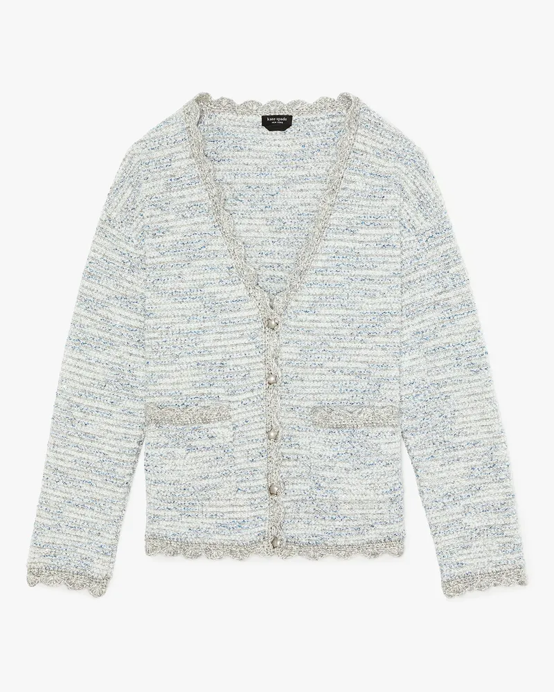 Kate Spade Cardigan Aus Tweed Mit Muschelrand Multicolor