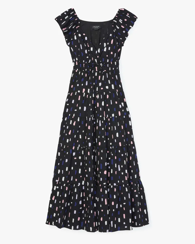 Kate Spade Painterly Strokes Kleid Mit Schmetterlingsärmeln Frosted
