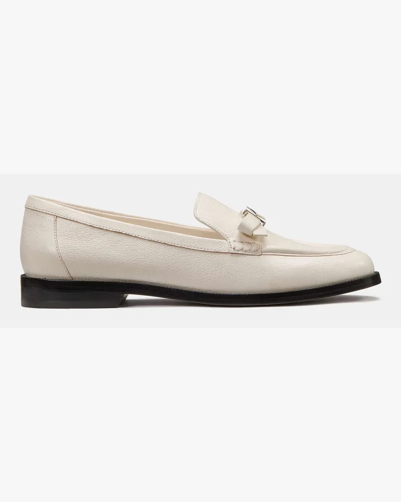 Kate Spade Deco Bow Loafer Aus Genarbtem Leder Cashew