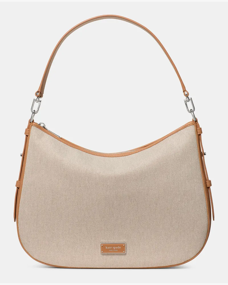 Kate Spade Kate Spade Liv Canvas Große Hobo-Tasche für Frauen in Naturfarben Mehrfarbig | Leinwand Naturfarben