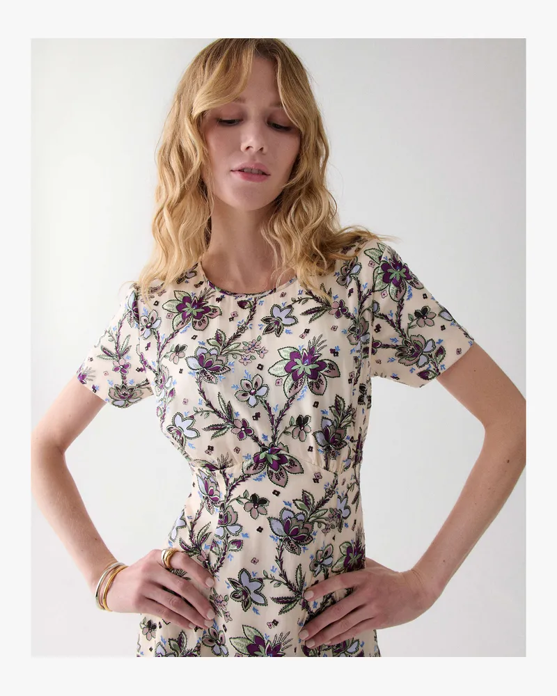 Kate Spade Kate Spade Satin-Devore-Minikleid Mit Empire-Taille für Frauen in Pergament, Größe Pergament