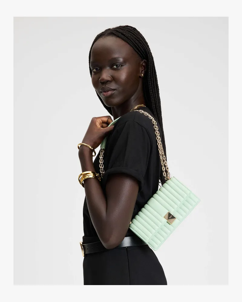 Kate Spade Deco Umhängetasche Umschlag Und Kette, Steppmuster, Extraklein Pistachio