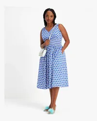 Kate Spade Shell Kleid, Gesmokt Blueberry