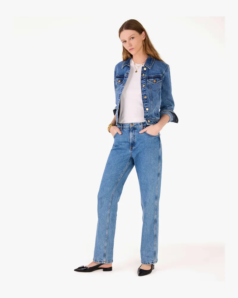 Kate Spade Kate Spade Klassische Denim-Jacke für Frauen in Seegrün Vintage Wash, Größe Denim Seegrün
