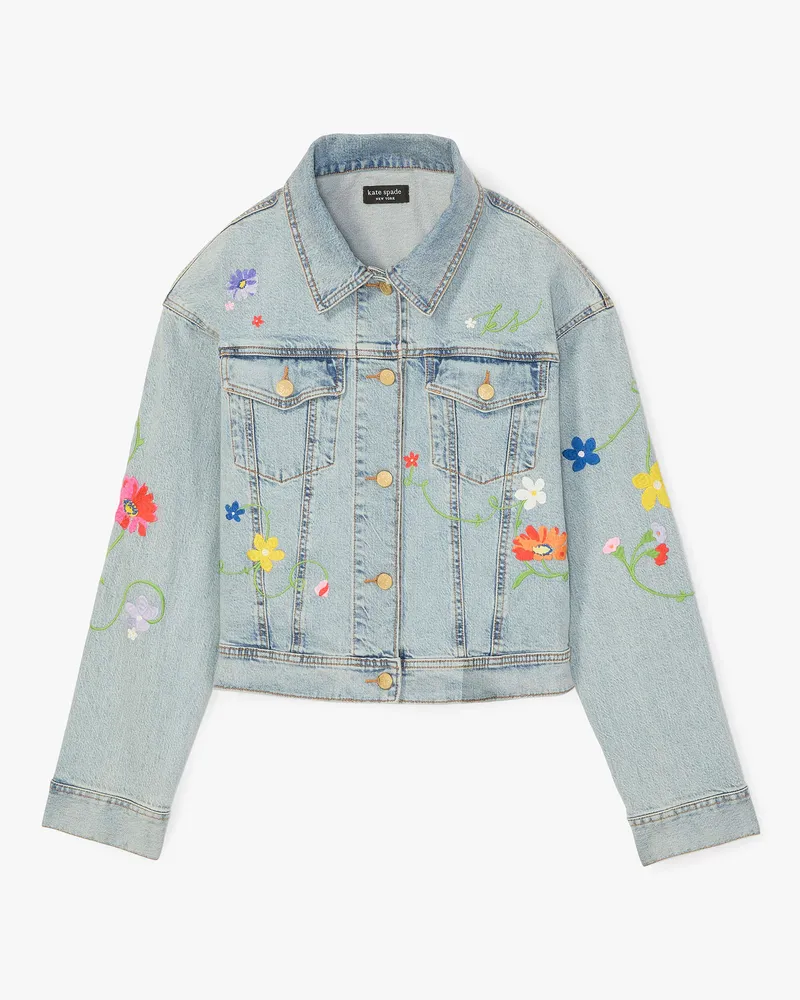 Kate Spade Denim-Jacke Mit Blumenstickerei Multicolor