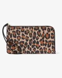 Kate Spade Lucy Leopard Handgelenktasche mit L-Reißverschluss, mittelgroß Brown