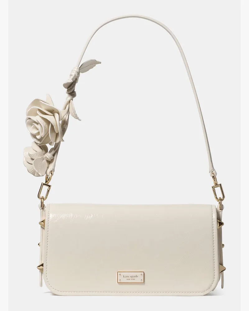 Kate Spade Kate Spade Liv Schultertasche Aus Crinkle-Patentleder für Frauen in Cashew-Milchweiß | Leder Cashew-milchweiß