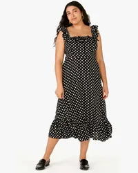 Kate Spade Dot Dot Midikleid, gerüscht Black