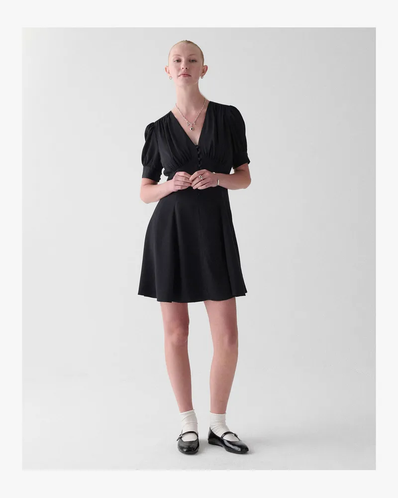 Kate Spade Kate Spade Mini-Kleid Mit Fließenden Puffärmeln für Frauen in Schwarz, Größe Schwarz