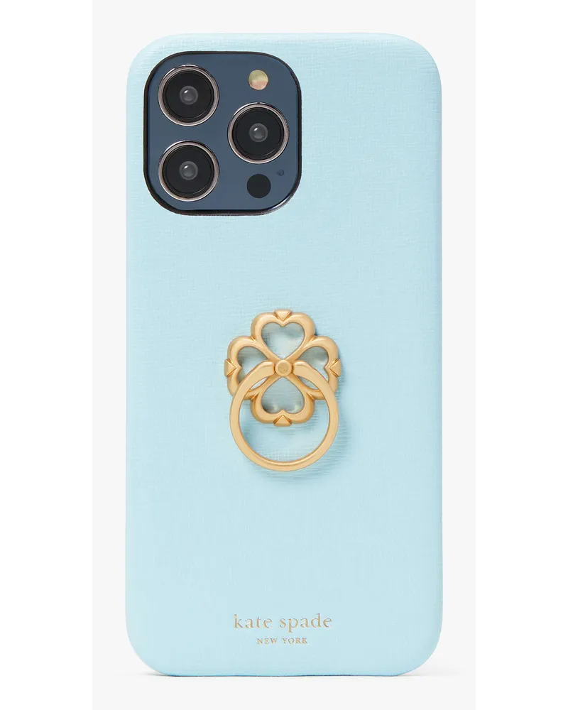Kate Spade Morgan Spade Handyhülle aus Saffianleder mit Ringhalterung für Iphone 14 Pro max Perfect