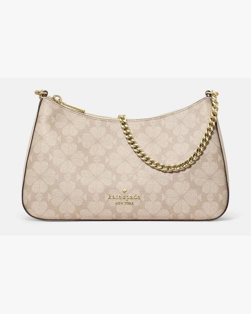 Kate Spade Kate Spade Signature Spade Flower Umhängetasche, Wandelbar, Mittelgroß für Frauen in Dunkles Beige Mondstaub | PVC Dunkles