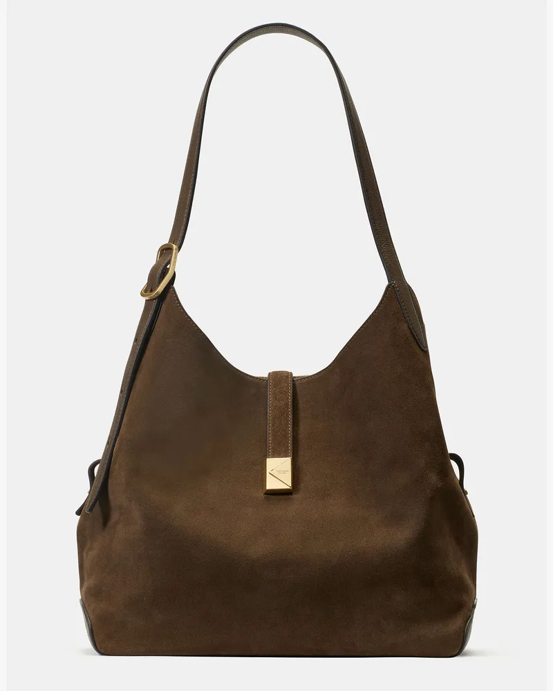 Kate Spade Kate Spade Deco Schultertasche Aus Wildleder, Groß für Frauen in Verbrannter Salbei Mehrfarbig | Strukturiertes Leder Verbrannter