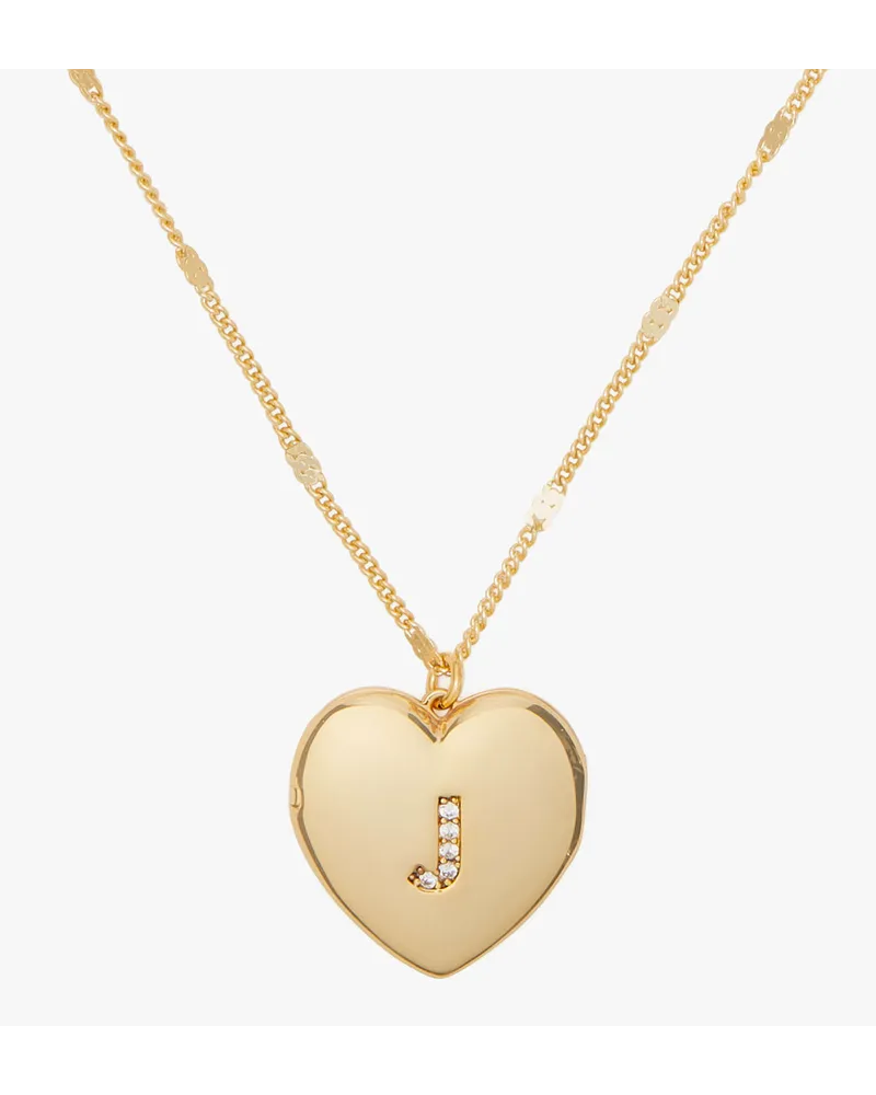 Kate Spade J Heart Letter Halskette mit Medaillon Clear