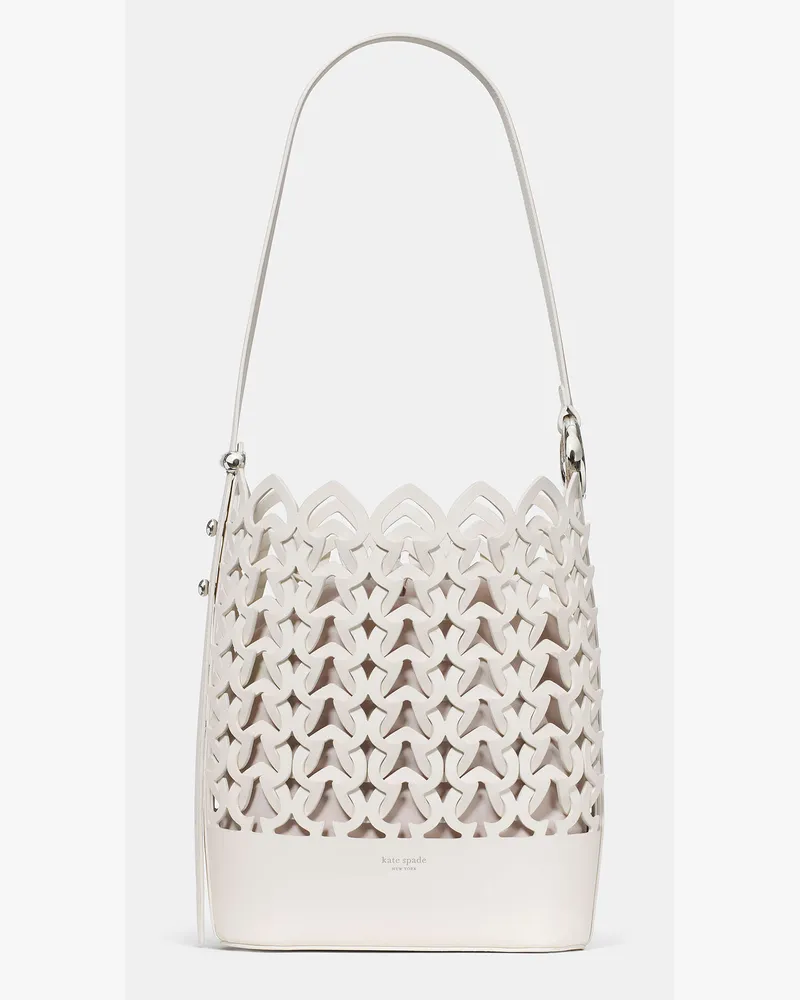 Kate Spade Kate Spade Halo Geflochtene Bucket Bag für Frauen in Cremefarben | Leder Cremefarben