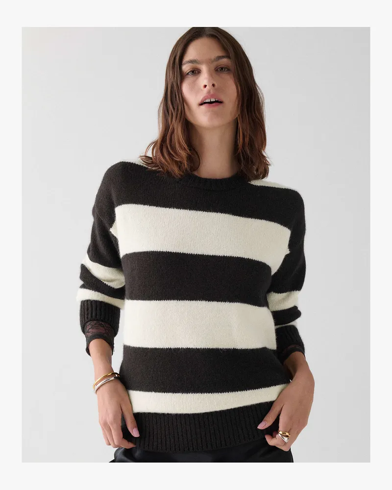 Kate Spade Kate Spade Gestreifter Pullover für Frauen in Schwarz/Creme, Größe Alpaca Schwarz