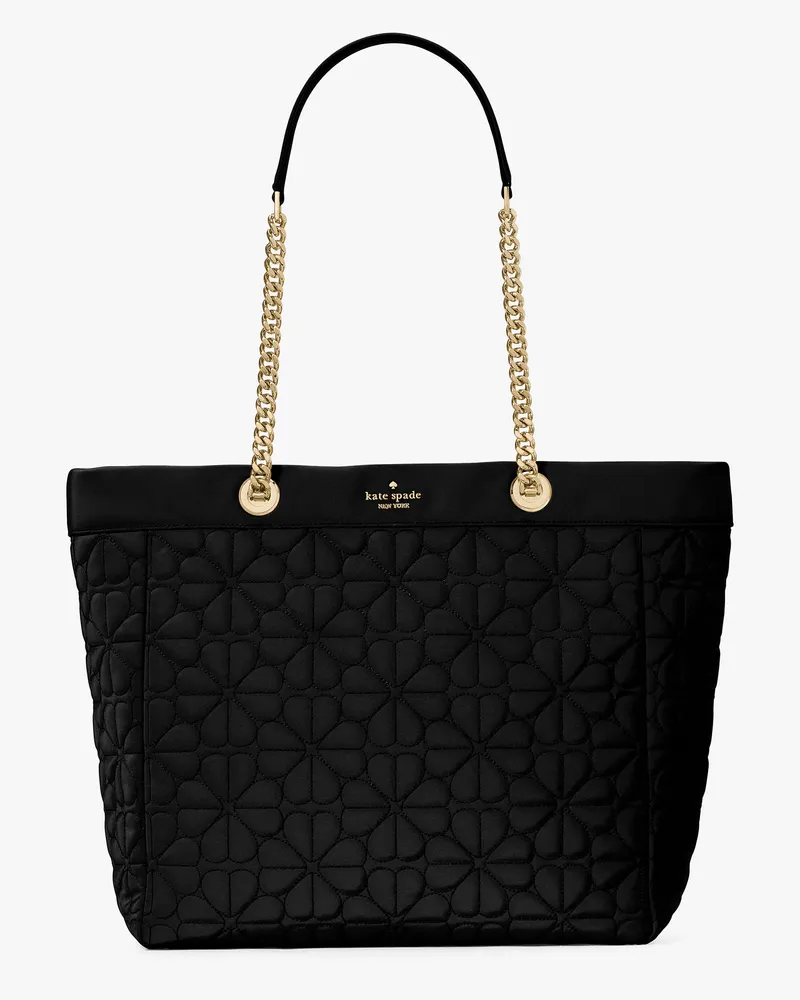 Kate Spade Kate Spade Spade Flower Xl Tote Bag Aus Nylon Mit Steppmuster für Frauen in Schwarz | Fabric Schwarz