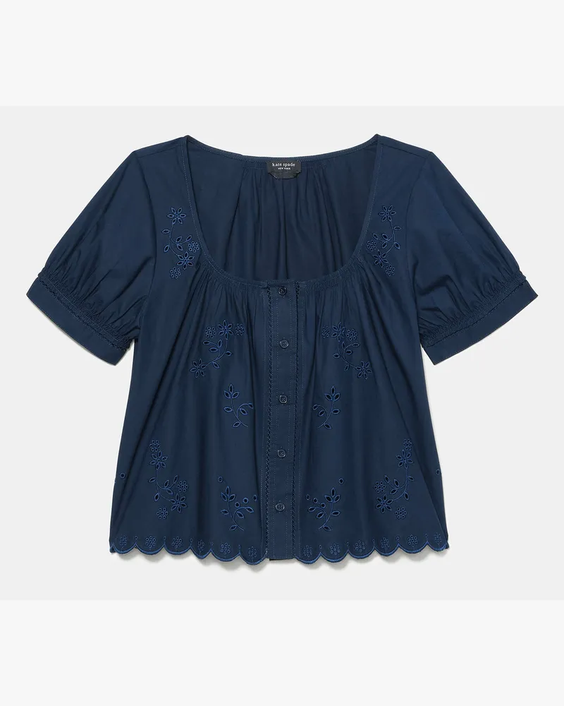 Kate Spade Kate Spade Broderie Anglaise Top für Frauen in Blazerblau, Größe Baumwolle Blazerblau