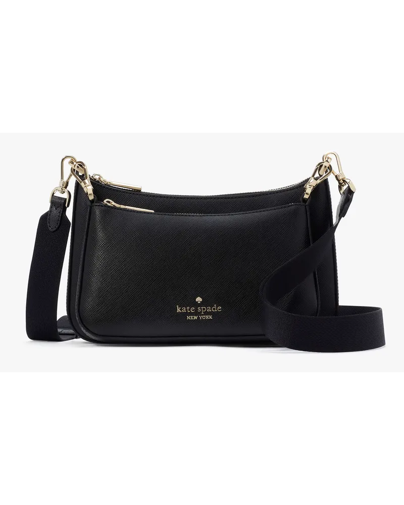 Kate Spade Duet Umhängetasche aus Saffianleder Black