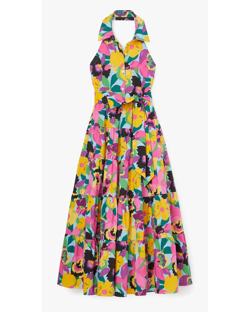 Kate Spade Neckholder-Kleid mit Orchideenblüte Multicolor