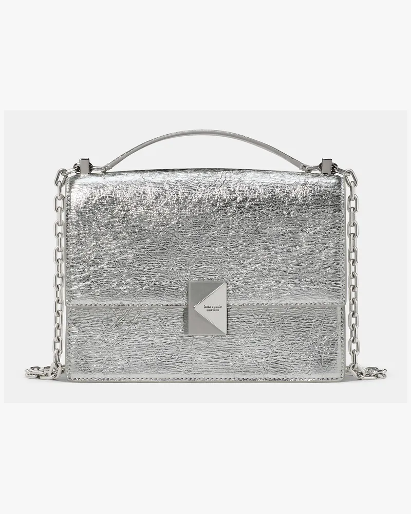 Kate Spade Kate Spade Deco Crinkle Metallic Chain Schultertasche für Frauen in Silber | Leder Silber