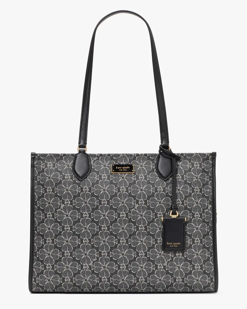 Kate Spade Tote Bag Zum Einkaufen Aus Beschichtetem Canvas Mit Pikblumenmuster, Groß Black